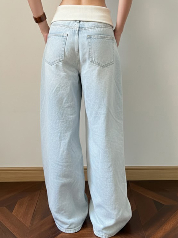 EMMIOL Waterwashed Vintage Versatile  Boyfriend Jeans