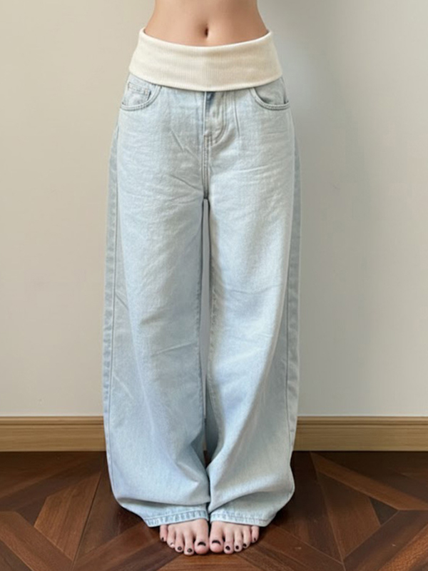 EMMIOL Waterwashed Vintage Versatile  Boyfriend Jeans