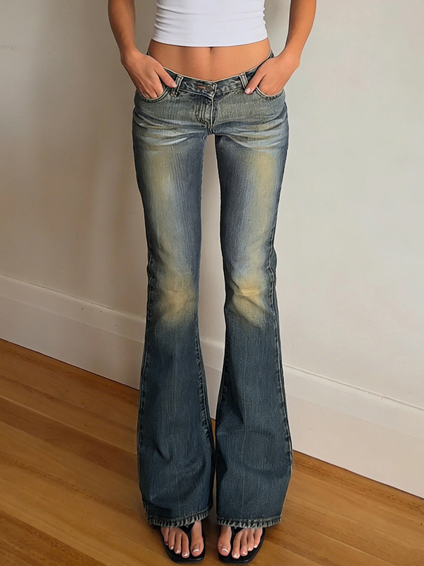 EMMIOL Washed Vintage Flare Jeans