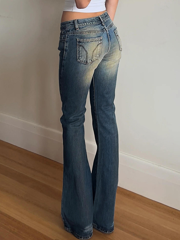 EMMIOL Washed Vintage Flare Jeans