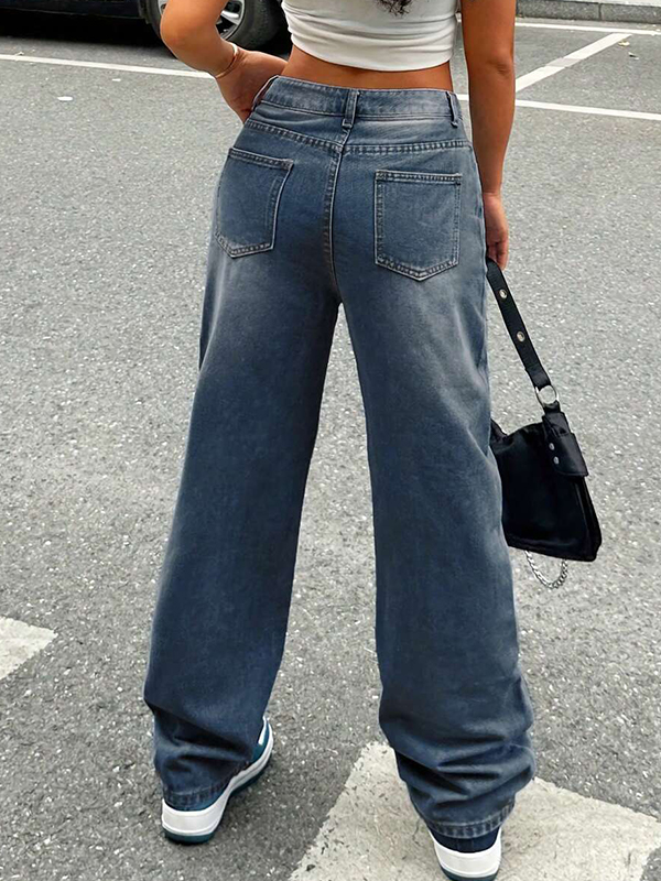 EMMIOL Vintage Button Front Boyfriend Jeans