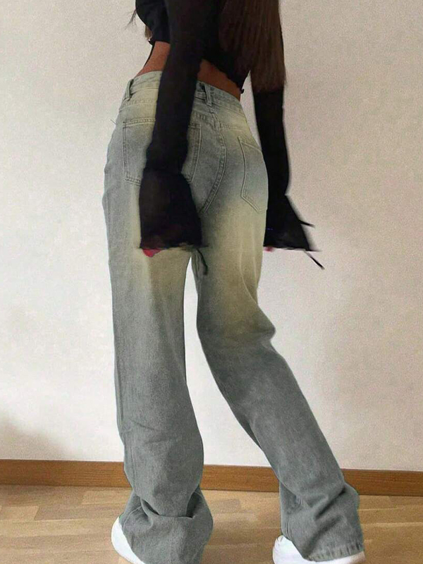 EMMIOL Women Loose Straight-Leg Retro Stackable Boyfriend Jeans