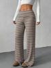 EMMIOL Striped Solid-Color Knit Straight Leg Pants