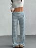 EMMIOL Striped Solid-Color Knit Straight Leg Pants