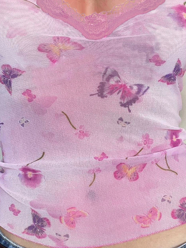 EMMIOL Butterfly Print Cami Top