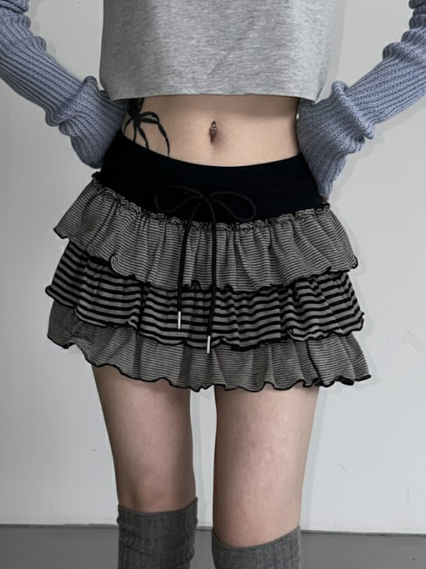 EMMIOL Minifalda de rayas contrastantes