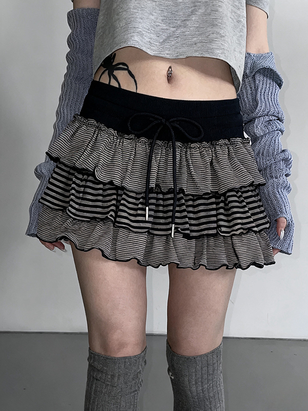 EMMIOL Minifalda de rayas contrastantes