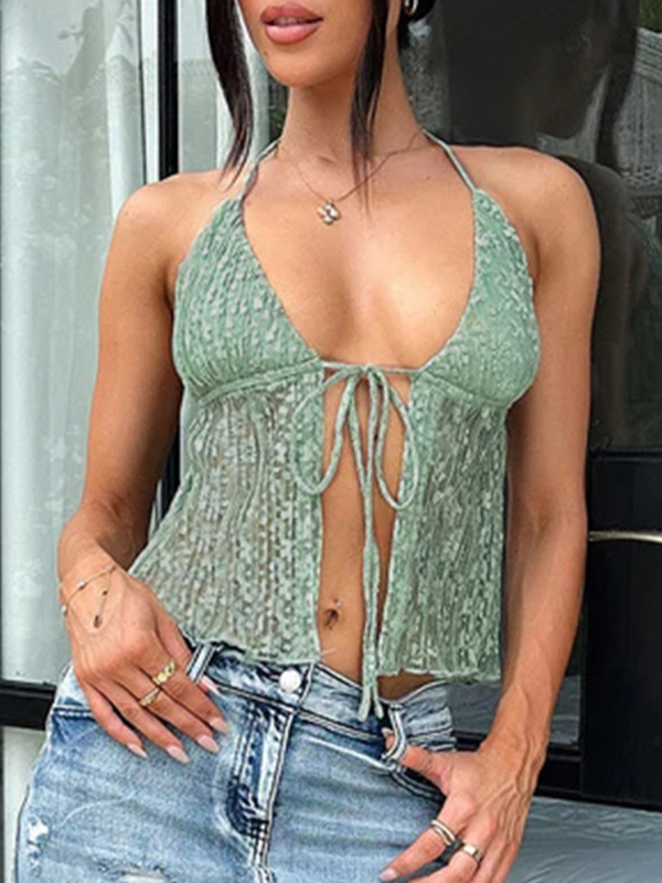 EMMIOL Chaleco halter con cordones