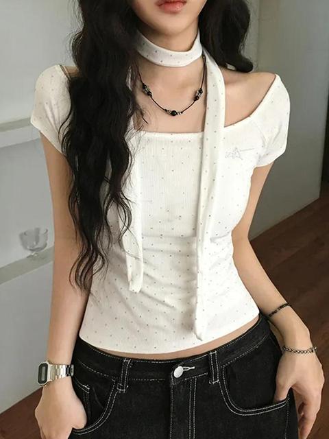 Maniche corte a pois in rilievo argento