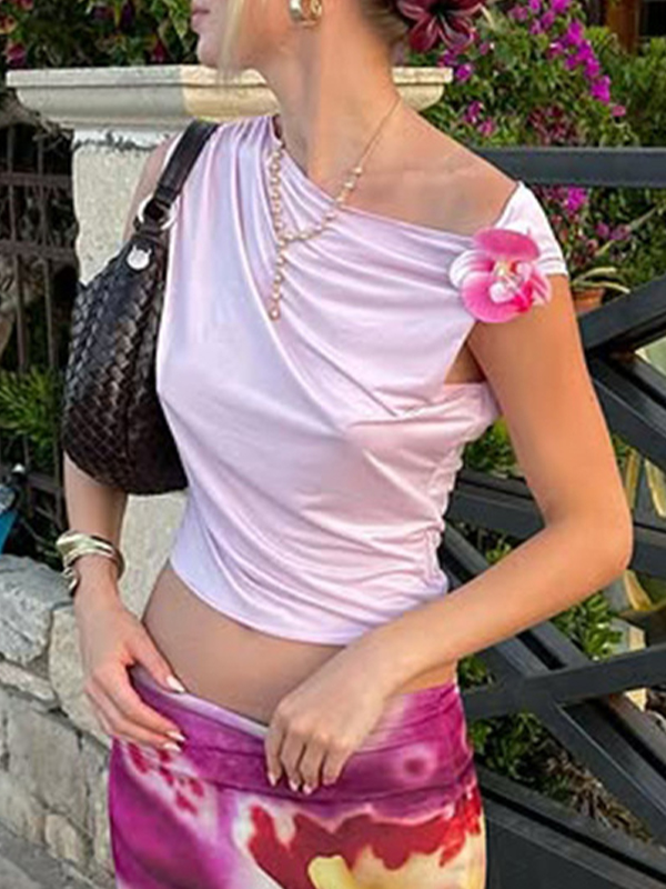 EMMIOL Pleated 3D Short Sleeves