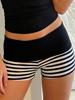 EMMIOL Striped Color-Blocked Patchwork Shorts