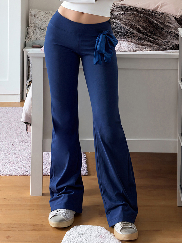 EMMIOL Bow Tie Strap Flare Leg Pants