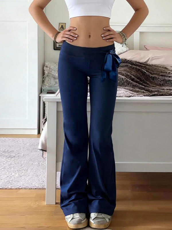 EMMIOL Bow Tie Strap Flare Leg Pants