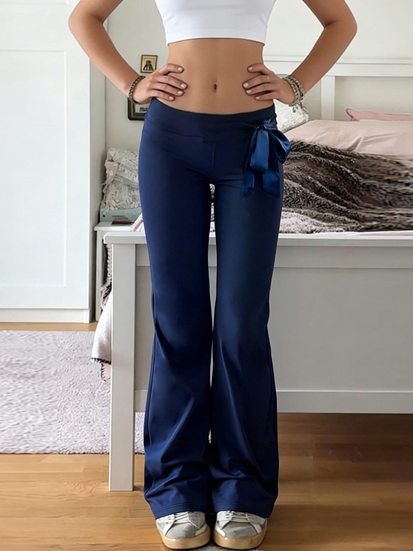 EMMIOL Bow Tie Strap Flare Leg Pants