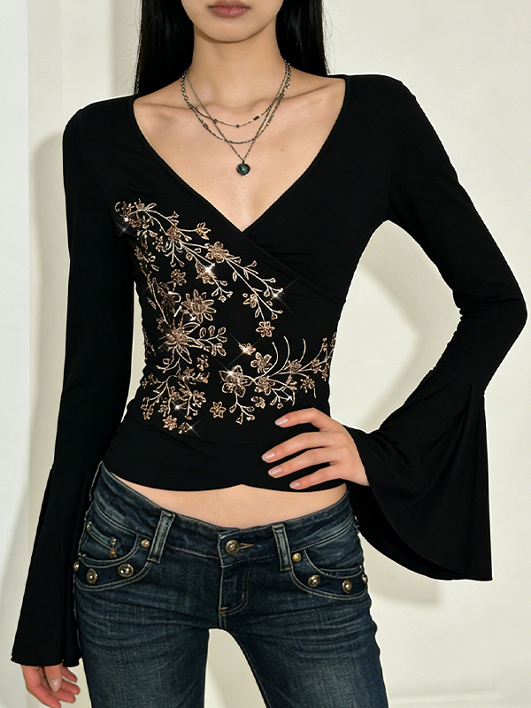 EMMIOL Vintage Floral Long Sleeve