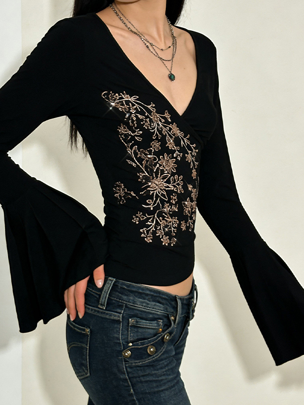 EMMIOL Vintage Floral Long Sleeve