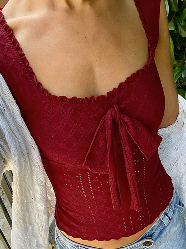 EMMIOL Camiseta sin mangas con pajarita