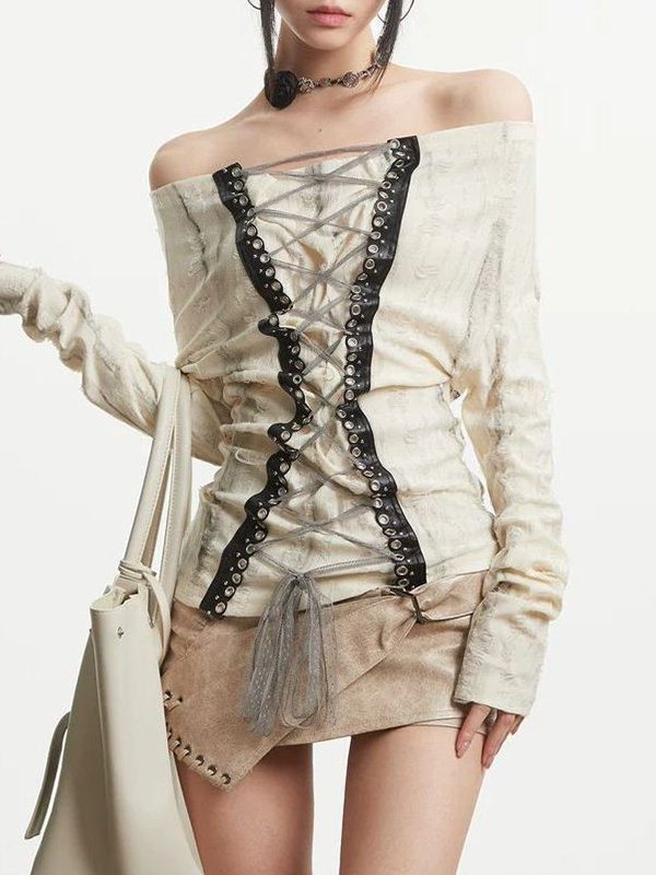 EMMIOL Diseño punk con agujeros y manga larga