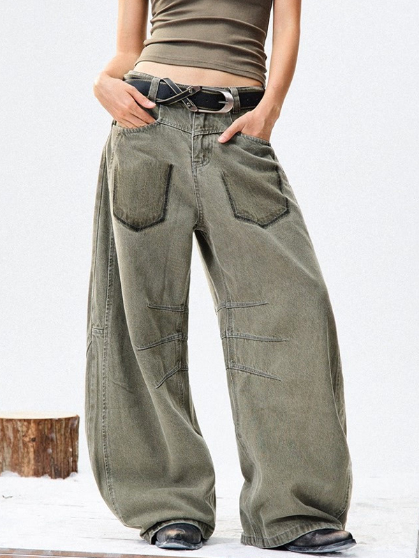 EMMIOL Vintage-Inspired Distressing Boyfriend Jeans