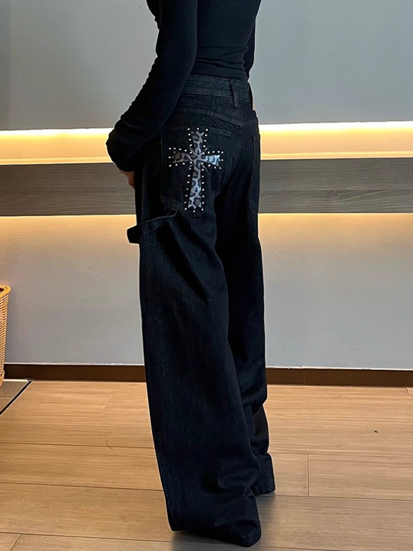 EMMIOL Jeans boyfriend con stampa leopardata American Vintage