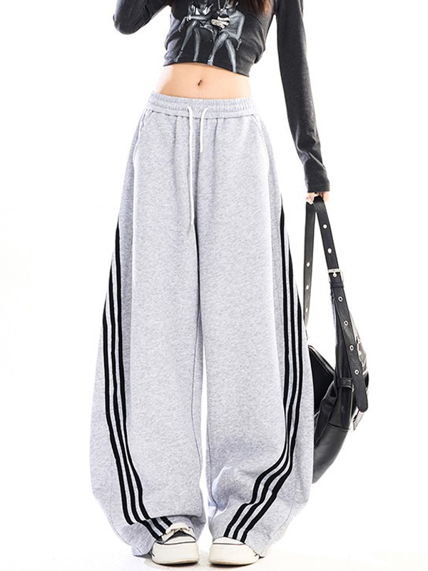 EMMIOL Three Stripes Casual Straight Leg Pants