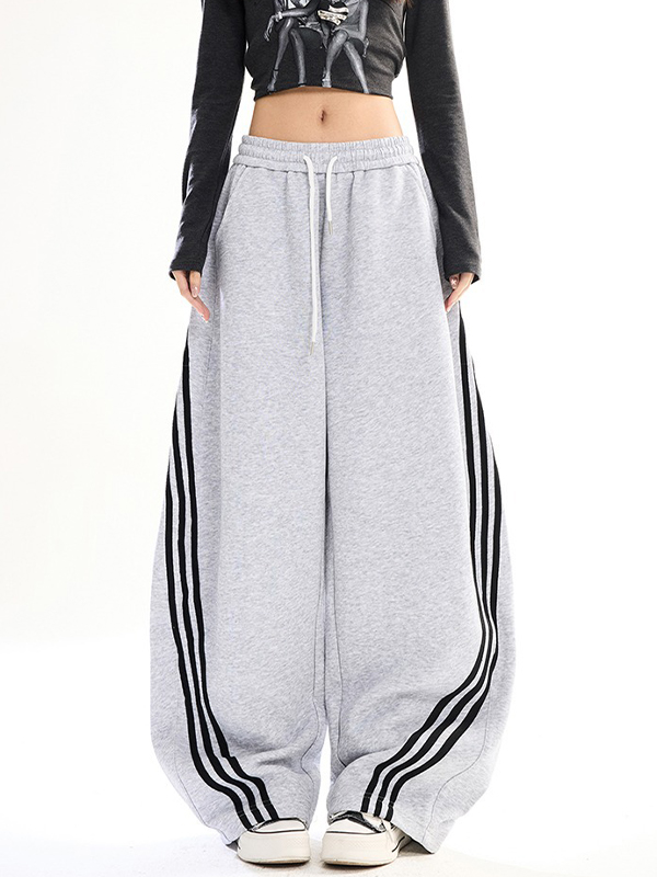 EMMIOL Three Stripes Casual Straight Leg Pants