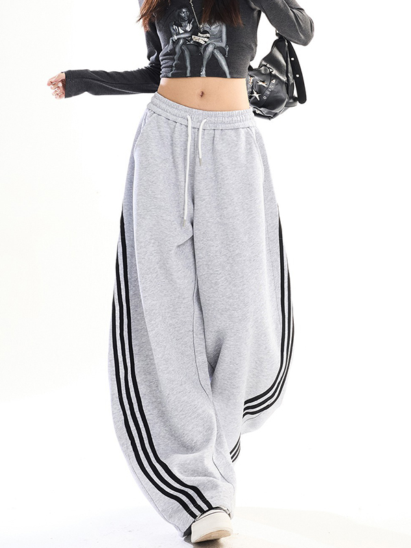 EMMIOL Three Stripes Casual Straight Leg Pants