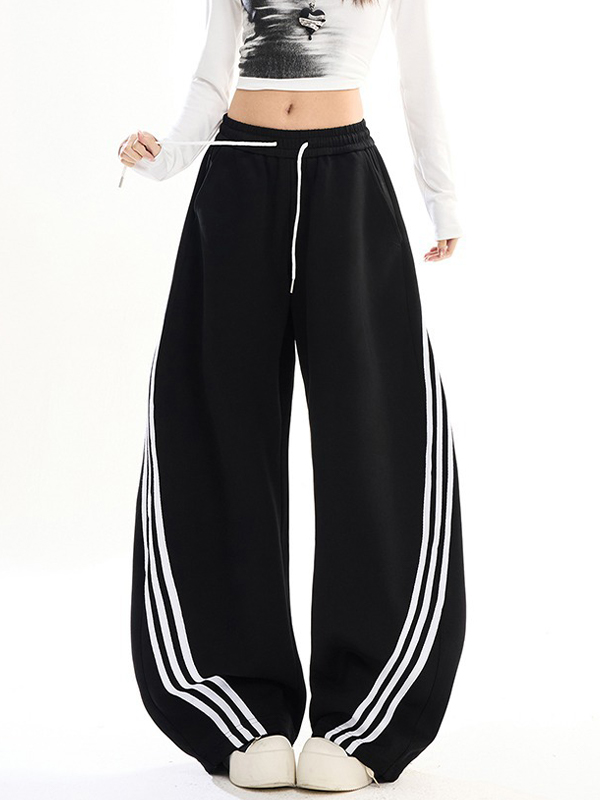 EMMIOL Three Stripes Casual Straight Leg Pants