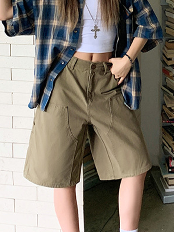 EMMIOL Slimming Loose-Fitting Denim Shorts