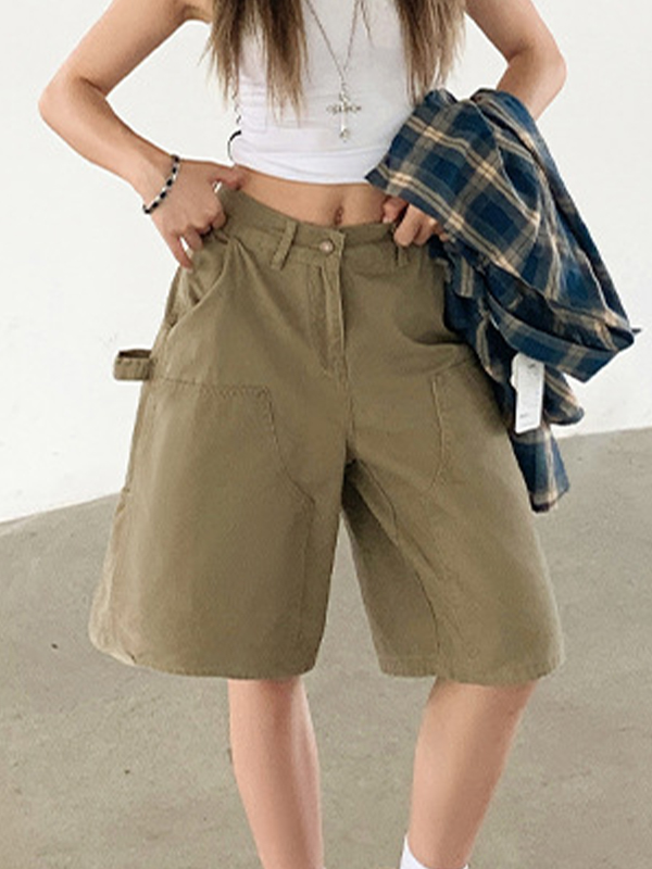 EMMIOL Slimming Loose-Fitting Denim Shorts