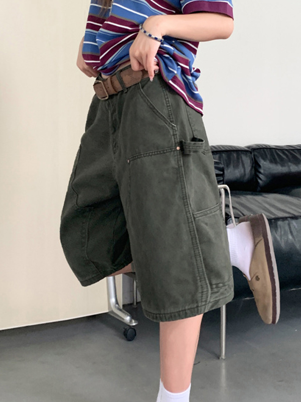 EMMIOL Slimming Loose-Fitting Denim Shorts