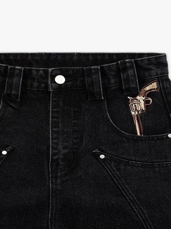 EMMIOL Loose-Fitting Embroidered Boyfriend Jeans