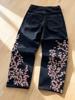 EMMIOL Vintage Plum Blossom Embroidery Boyfriend Jeans