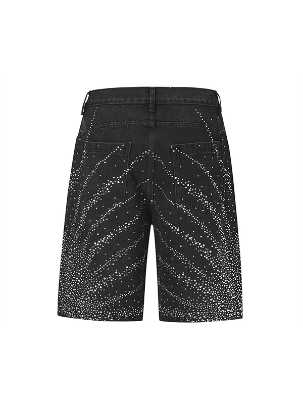 EMMIOL Rhinestone Denim Shorts
