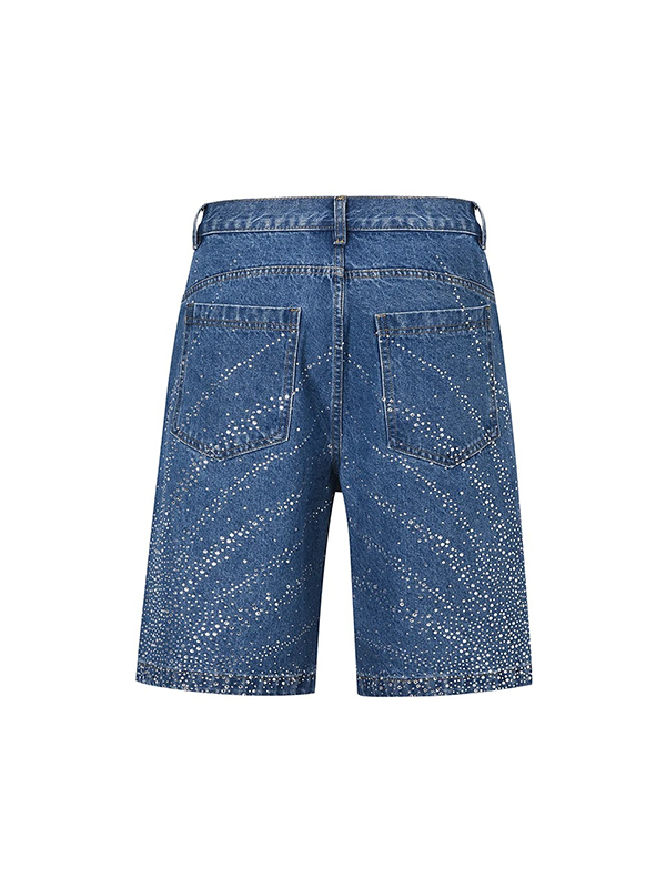 EMMIOL Rhinestone Denim Shorts