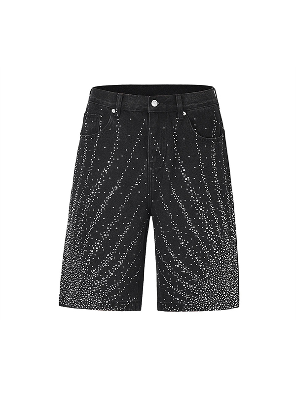 EMMIOL Rhinestone Denim Shorts