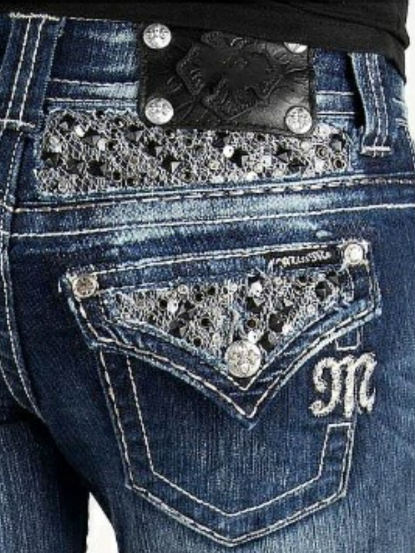 EMMIOL Trendy Sequins Flare Jeans