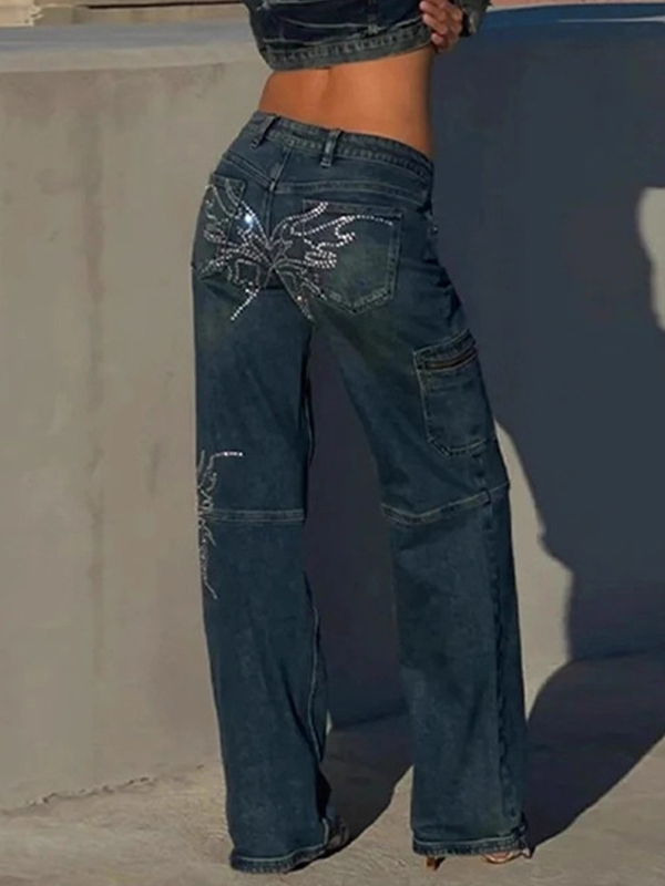EMMIOL Rhinestone Boyfriend Jeans