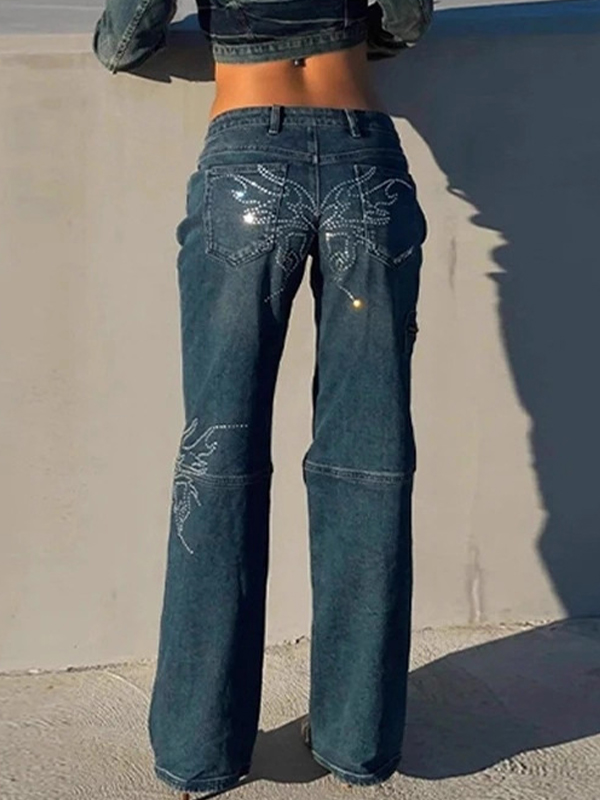 EMMIOL Rhinestone Boyfriend Jeans
