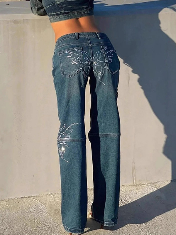 EMMIOL Rhinestone Boyfriend Jeans
