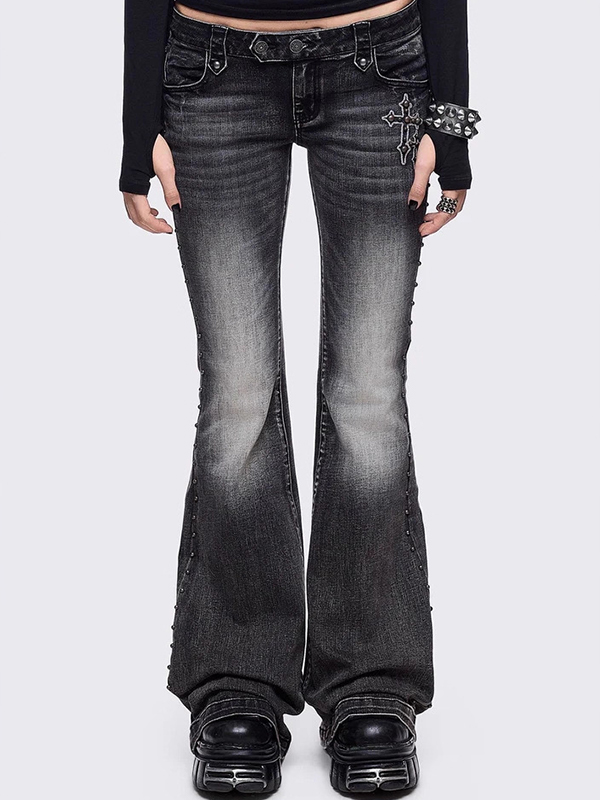 EMMIOL Cultivate Oneself Flare Jeans