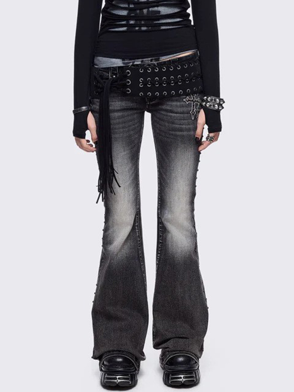 EMMIOL Cultivate Oneself Flare Jeans