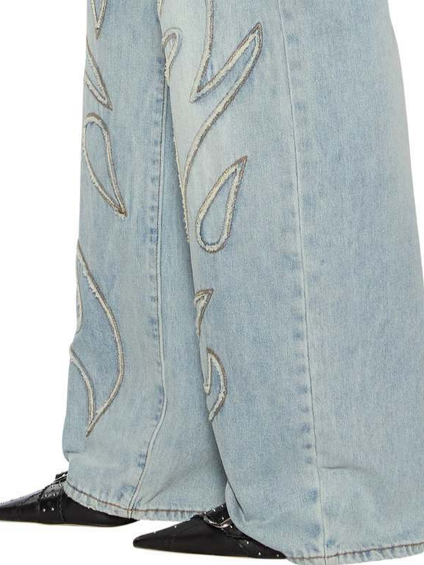 EMMIOL Embroidery Boyfriend Jeans