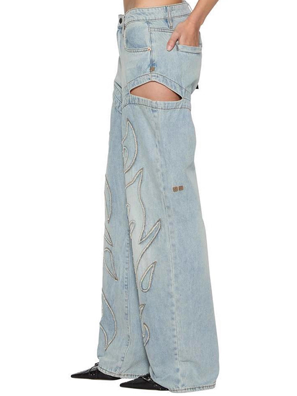 EMMIOL Embroidery Boyfriend Jeans