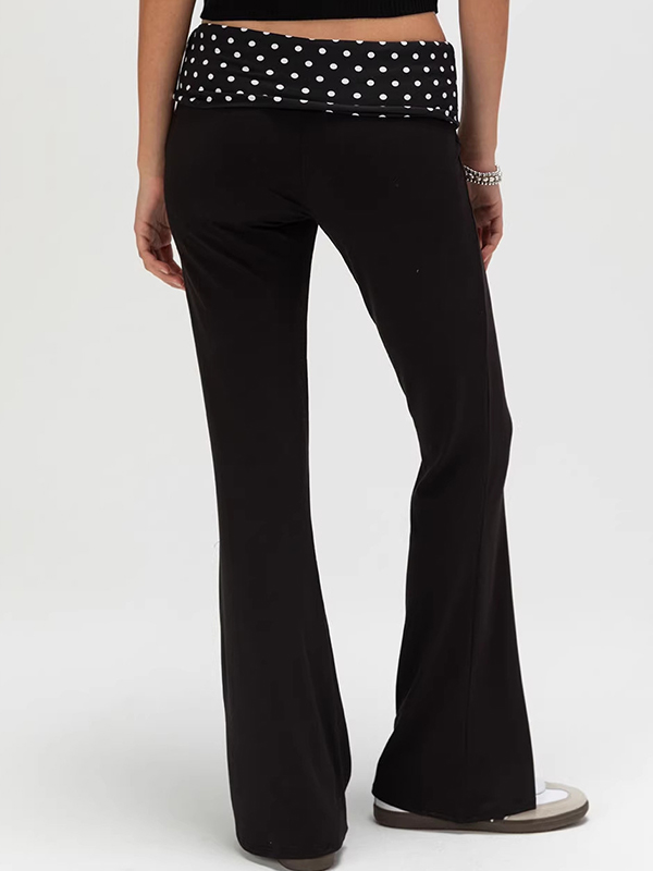 EMMIOL Polka-Dot Loose-Fitting Flare Jeans