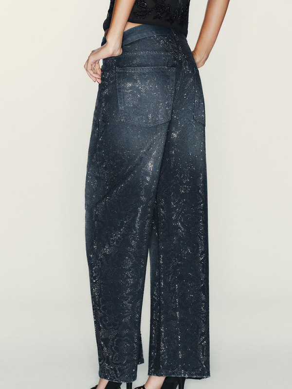 EMMIOL Rhinestones Boyfriend Jeans