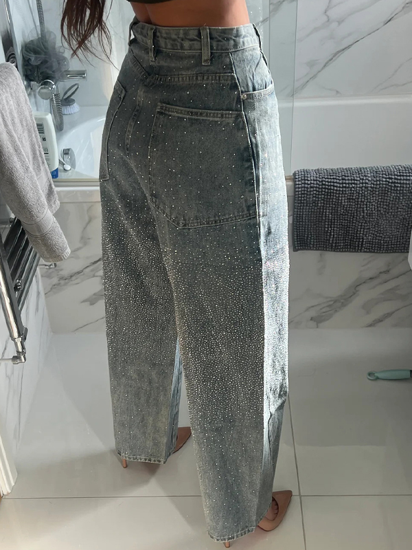 EMMIOL Rhinestones Boyfriend Jeans
