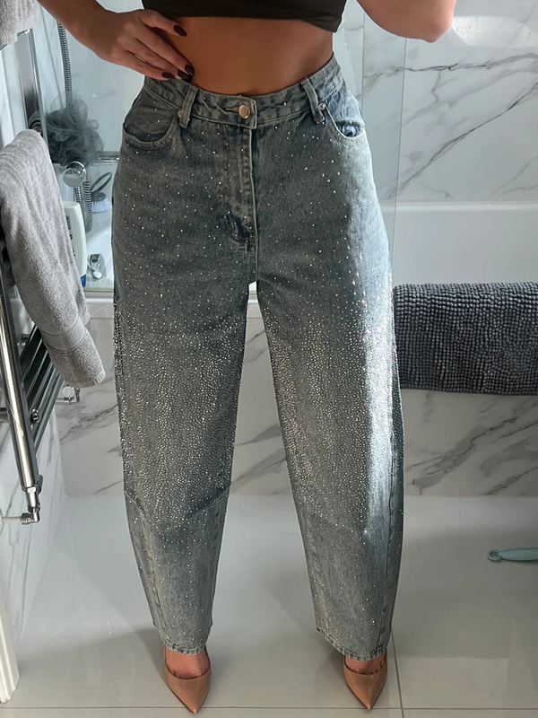 EMMIOL Rhinestones Boyfriend Jeans