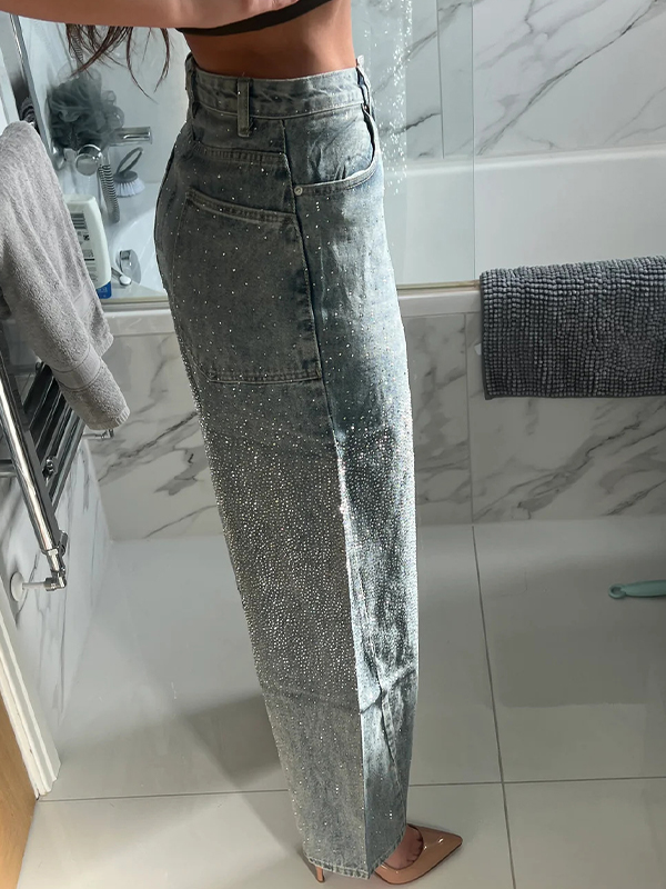 EMMIOL Rhinestones Boyfriend Jeans