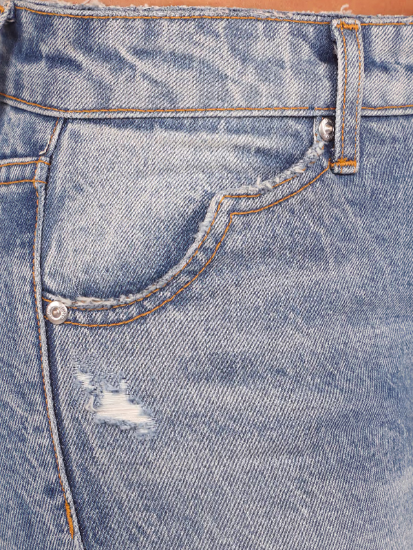 EMMIOL Wash-Faded Finish Flare Jeans